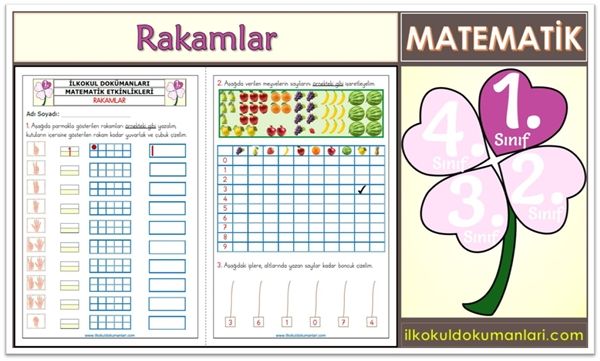 1. Sınıf Matematik Rakamlar Etkinlikleri