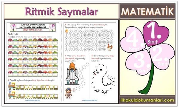 1. Sınıf Matematik Ritmik Sayma Etkinlikleri