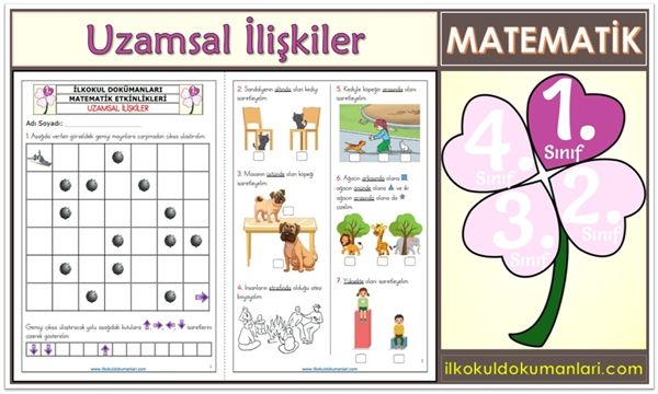 1. Sınıf Uzamsal İlişkiler Etkinlikleri