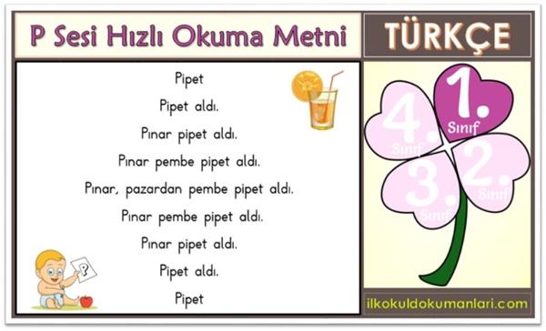 P Sesi Hizli Okuma Metni Ilkokul Dokumanlari