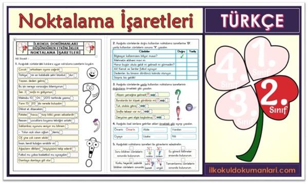 2 sinif noktalama isaretleri etkinlikleri ilkokul dokumanlari