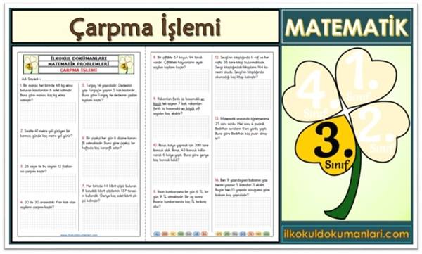 3. Sınıf Çarpma İşlemi Problemleri