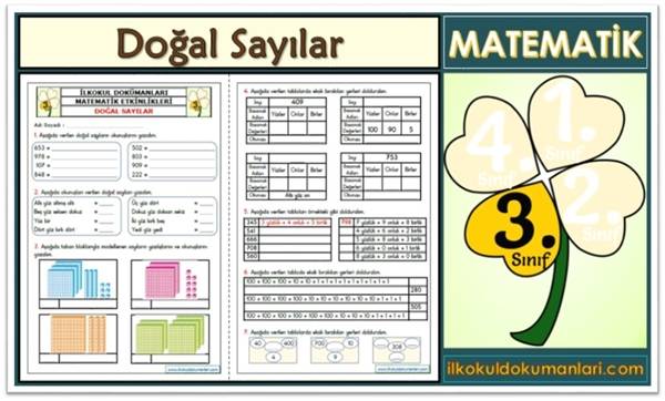 3. Sınıf Doğal Sayılar Etkinlikleri