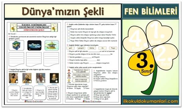 3. Sınıf Dünya'mızın Şekli Etkinlikleri