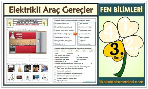 3. Sınıf Elektrikli Araç Gereçler Ünite Değerlendirmesi