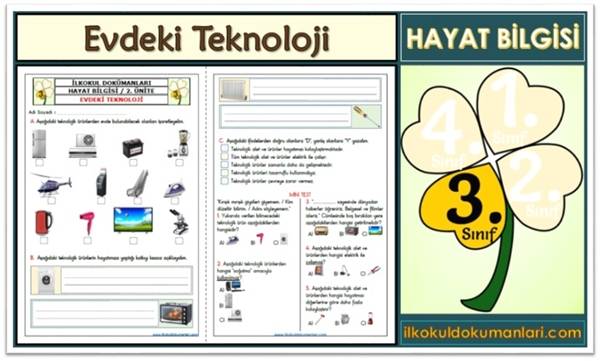 3. Sınıf Evdeki Teknoloji Etkinlikleri