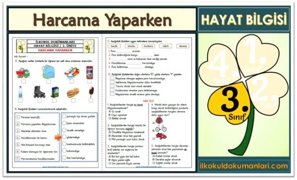 3. Sınıf Harcama Yaparken Etkinlikleri