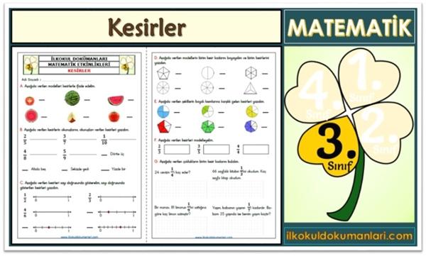 3. Sınıf Kesirler Etkinlikleri