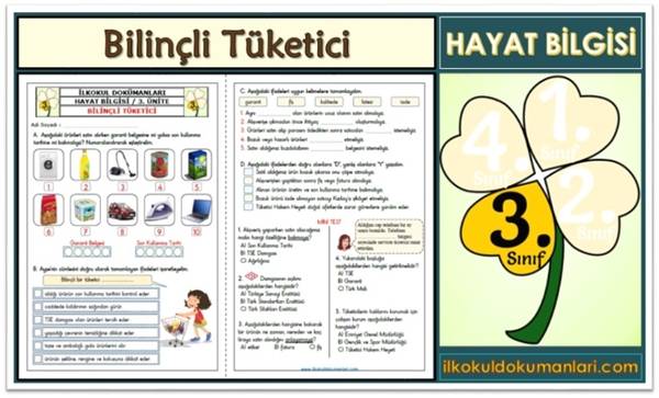 3. Sınıf Bilinçli Tüketici Etkinlikleri