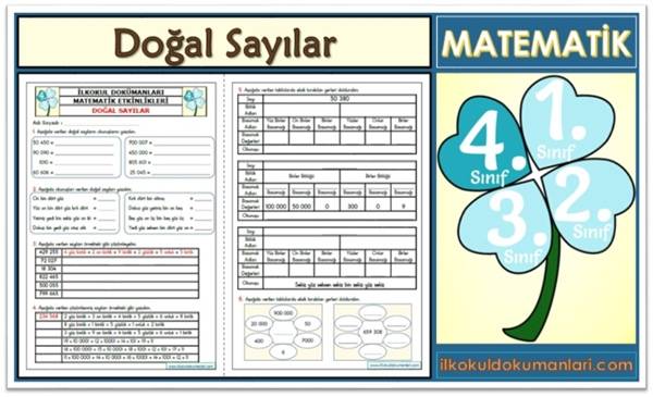 4. Sınıf Doğal Sayılar Etkinlikleri