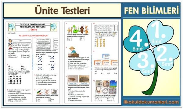 4. Sınıf Yer Kabuğu ve Dünya'mızın Hareketleri Ünite Testi