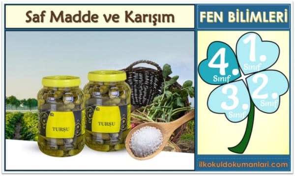 4. Sınıf Saf Madde ve Karışım Konu Anlatımı