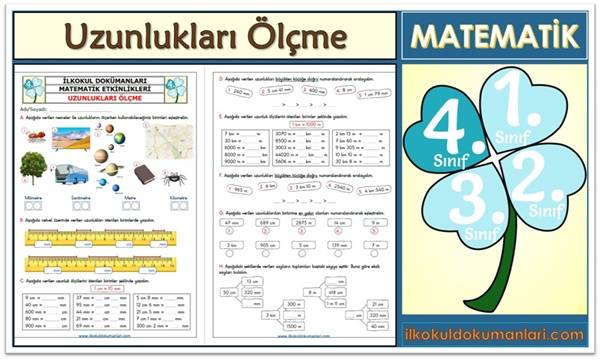 4. Sınıf Uzunlukları Ölçme Etkinlikleri