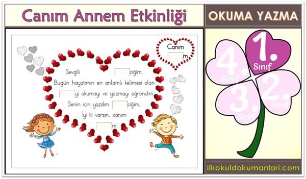 Anne Yazmayı Öğrendim Etkinliği