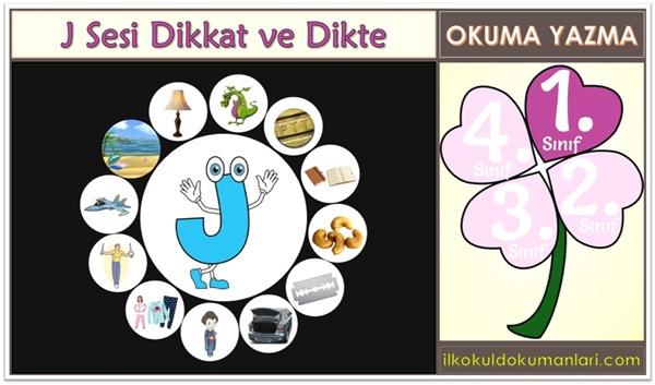 J Sesi Dikkat ve Resimli Dikte Oyunu