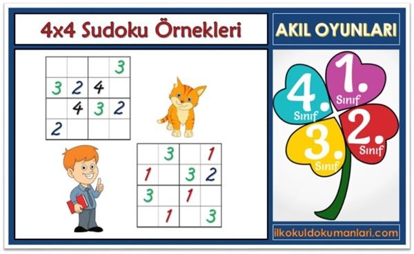 1. Sınıf 4X4 Sudoku Bulmacaları Kitapçığı