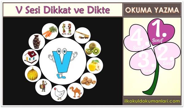 V Sesi Dikkat ve Resimli Dikte Oyunu